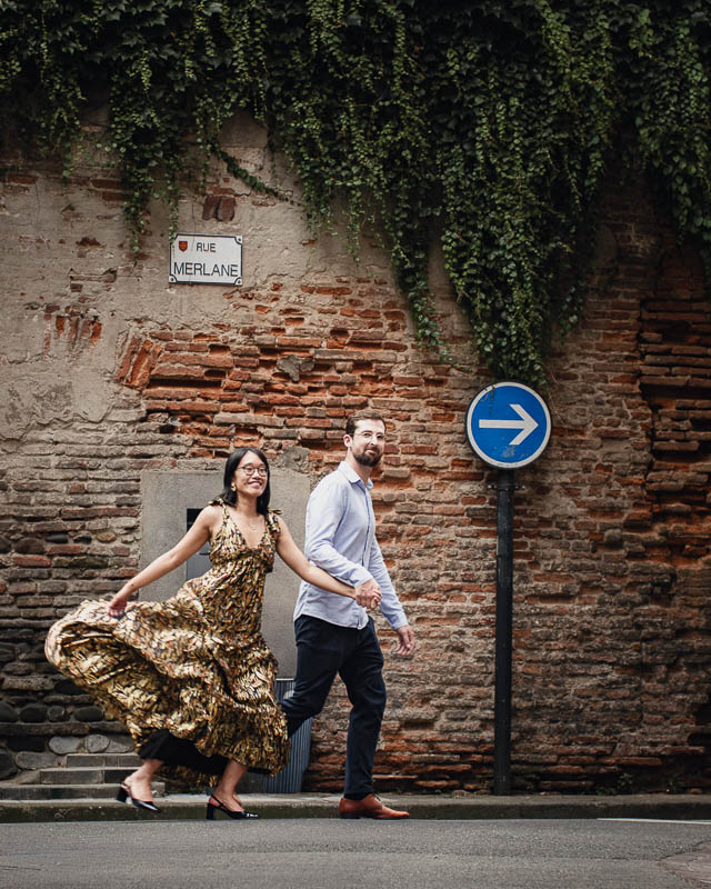 Couple rue Merlane aux Carmes à Toulouse
